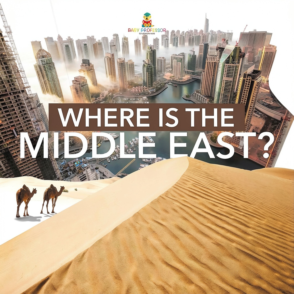 Child reading Middle East Geography eBook on a Kindle device