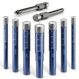 Diamond Drill Bit Set Farhigh 9 piece Tile and Glass Core Drill Bits-0