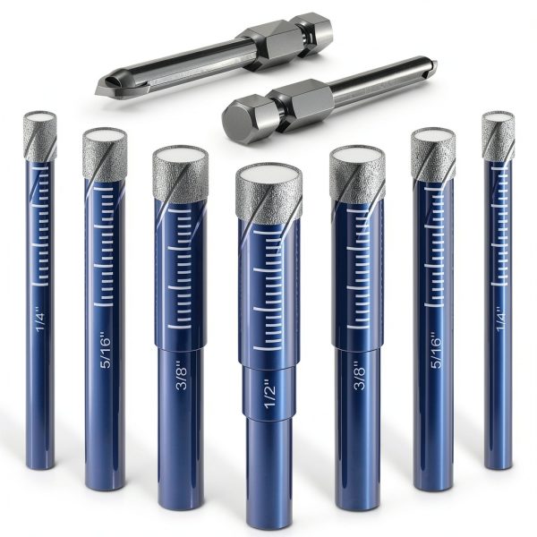 Diamond Drill Bit Set Farhigh 9 piece Tile and Glass Core Drill Bits-0