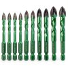 Masonry Diamond Drill Bit KURSTOL 10pcs 1/4-1/2" Set Quick Change-0