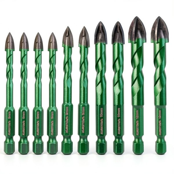 Masonry Diamond Drill Bit KURSTOL 10pcs 1/4-1/2" Set Quick Change-0