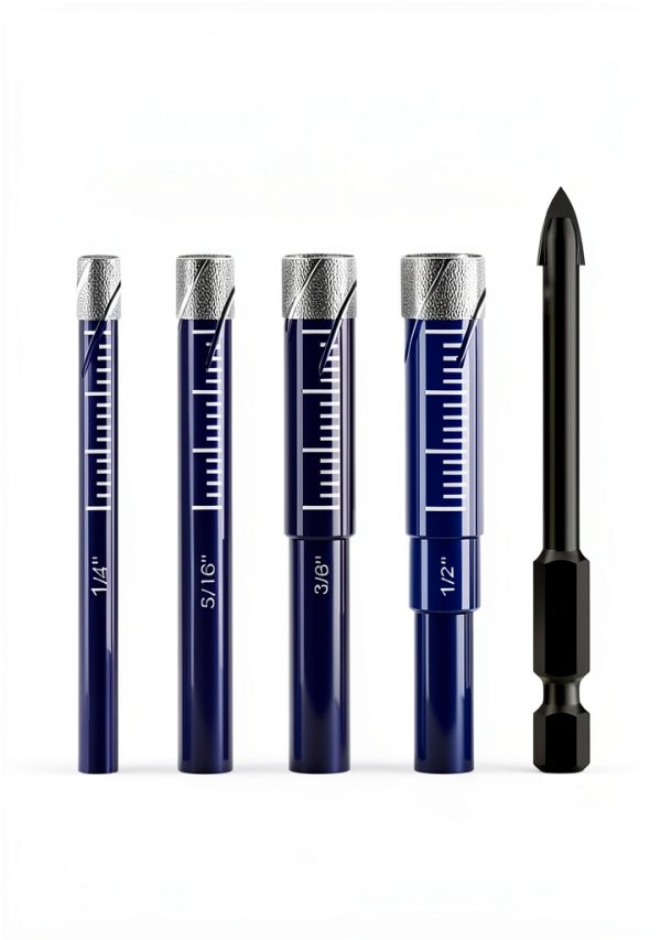 6 PCs Diamond Drill Bits Set for Porcelain, Ceramic, Glass & More - Versatile Tile Drill Bits for Efficient, Precise Drilling-1